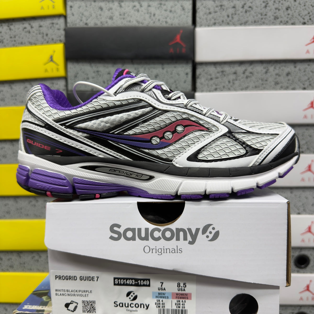 Saucony ProGrid Guide 7 'Blanc Argent Violet'